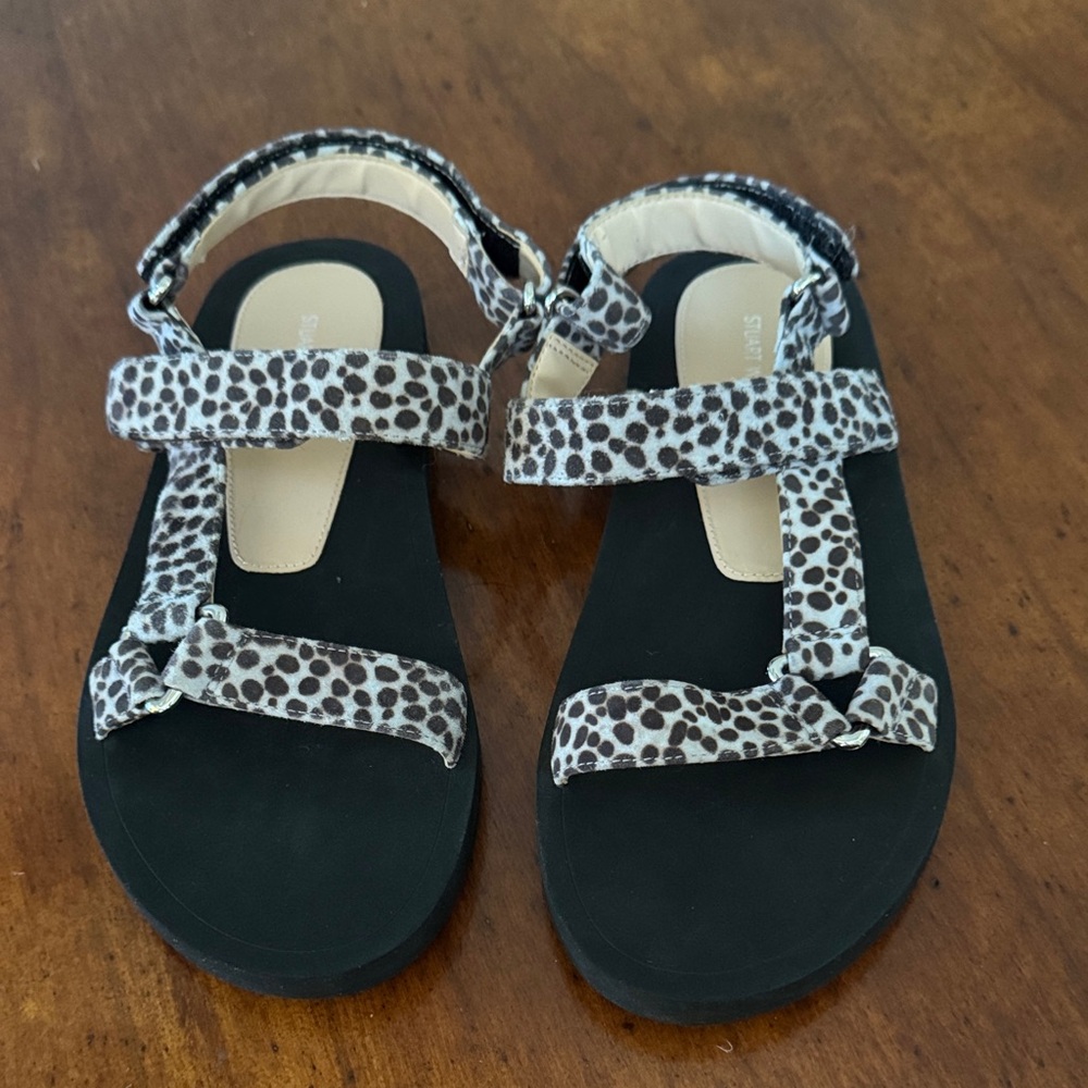 Stuart Weitzman Black and White Patterned Sandals